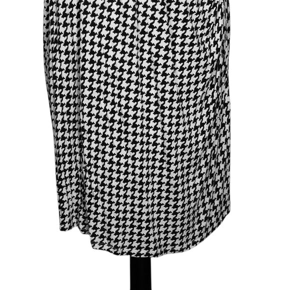 Ralph Lauren Women's Dress Black White Houndstooth Check Surplice V-Neck Midi 2X - Picture 7 of 9